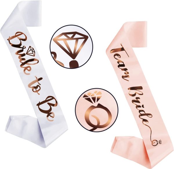 Hen Party Silver Team Bride Sash with Silver Ribbon Pack of 6 - Image 5