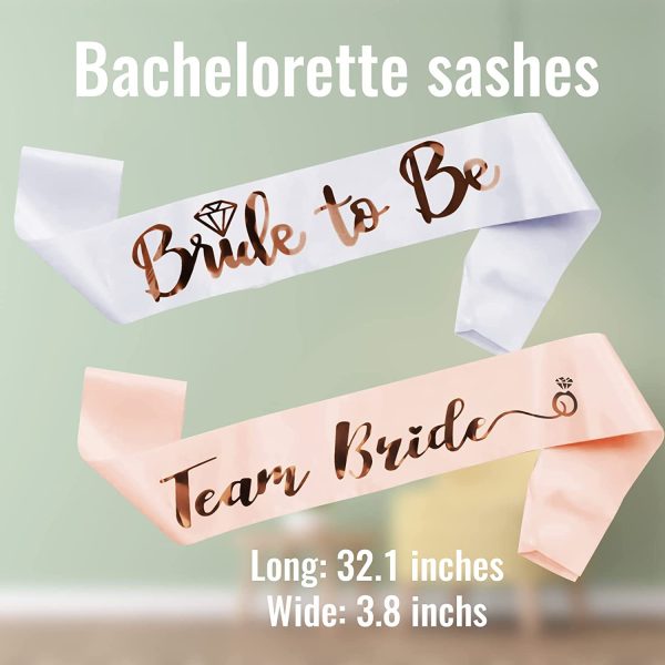 Hen Party Silver Team Bride Sash with Silver Ribbon Pack of 6 - Image 6