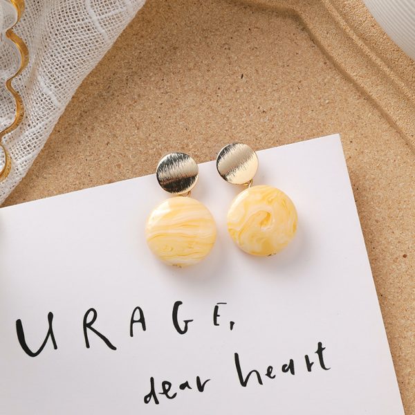 Sweet girl Brown series earrings artistic retro Cold acrylic plush earrings Internet-famous versatile earrings - Image 9