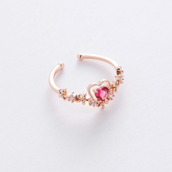 Korean style new style micro-inlaid crystal Zircon ring sweet French elegant flowers ring online influencer pop ornament - Image 22