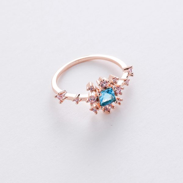 Korean style new style micro-inlaid crystal Zircon ring sweet French elegant flowers ring online influencer pop ornament - Image 9