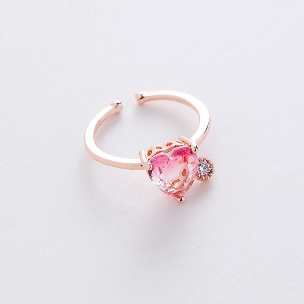 Korean style new style micro-inlaid crystal Zircon ring sweet French elegant flowers ring online influencer pop ornament - Image 14