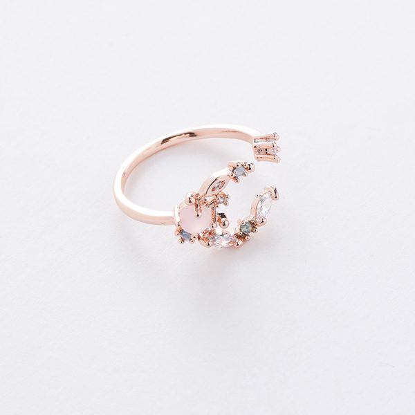 Korean style new style micro-inlaid crystal Zircon ring sweet French elegant flowers ring online influencer pop ornament - Image 16