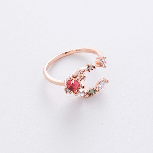 Korean style new style micro-inlaid crystal Zircon ring sweet French elegant flowers ring online influencer pop ornament - Image 17