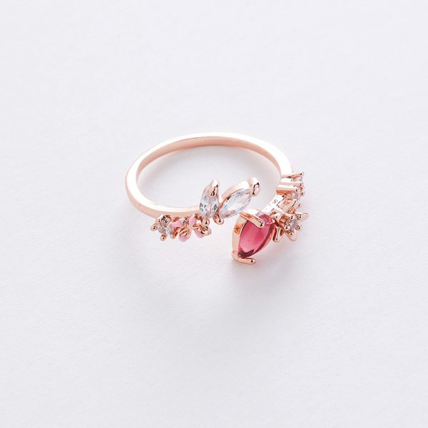 Korean style new style micro-inlaid crystal Zircon ring sweet French elegant flowers ring online influencer pop ornament - Image 19