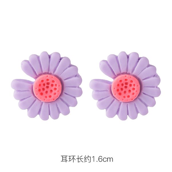 925 silver pin earrings 2023 new trendy purple simple and fresh stud earrings Korean style hot selling flowers earrings - Image 16