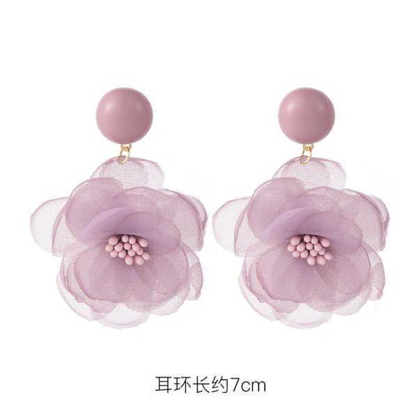 925 silver pin earrings 2023 new trendy purple simple and fresh stud earrings Korean style hot selling flowers earrings - Image 6