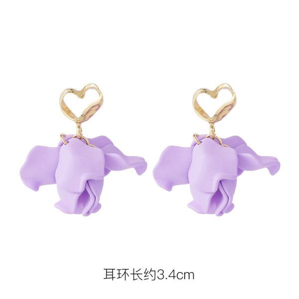 925 silver pin earrings 2023 new trendy purple simple and fresh stud earrings Korean style hot selling flowers earrings - Image 10