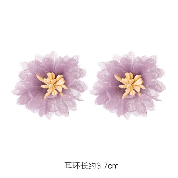 925 silver pin earrings 2023 new trendy purple simple and fresh stud earrings Korean style hot selling flowers earrings - Image 8