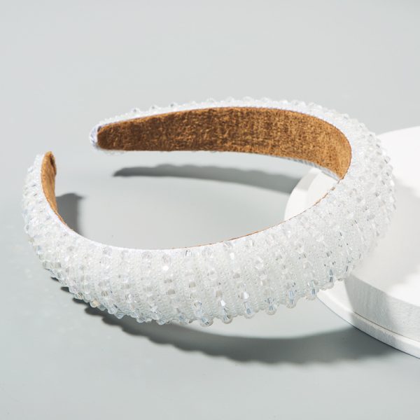 Heming headband European and American hand-woven beads headband female Baroque sponge hair tie Korean simple face wash hair accessories - Image 6