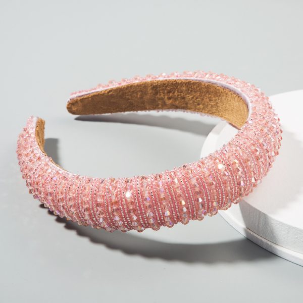 Heming headband European and American hand-woven beads headband female Baroque sponge hair tie Korean simple face wash hair accessories - Image 12