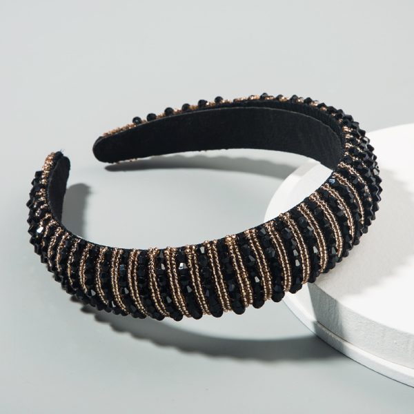 Heming headband European and American hand-woven beads headband female Baroque sponge hair tie Korean simple face wash hair accessories - Image 13