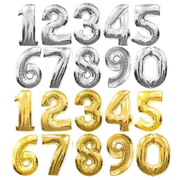 Wedding celebration wedding room decoration balloon 32-inch large number balloon birthday banquet party decorative aluminum foil balloon - Image 2