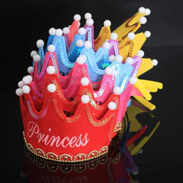 Baby birthday hat luminous crown hat children adult wearable party hat full-year arrangement decorative supplies - Image 2