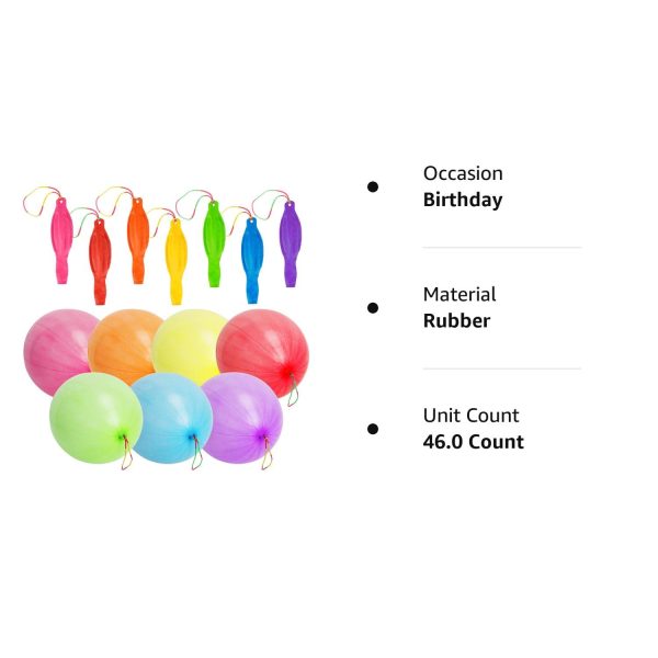 HzHshuaiAst 50 Punch Balloons Punching Balloon Heavy Duty Party Favors For Kids, Bounce Balloons with Rubber Band Handle for Birthday Party - Image 16