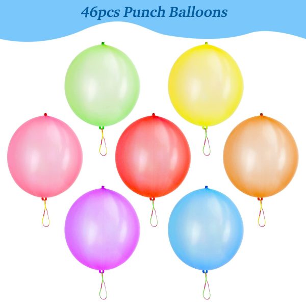 HzHshuaiAst 50 Punch Balloons Punching Balloon Heavy Duty Party Favors For Kids, Bounce Balloons with Rubber Band Handle for Birthday Party - Image 11