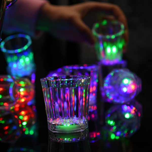 Light Up Shot Glasses Set of 24 Party Favors Adults Shot Cups for Party LED Flash Light Up Drinking Glasses Glow in the Dark Shot Glasses for Birthday Christmas Halloween Weddings Festivals etc - Image 3