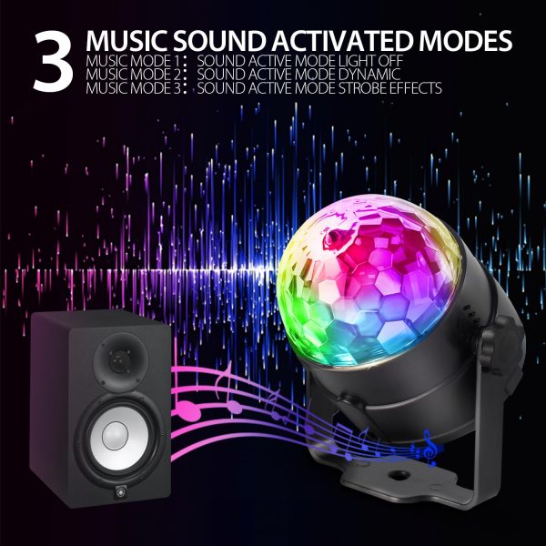 Party Lights, DJ Disco Ball Strobe 7 Colors Sound Activated Stage Light with Remote Control for Karaoke, Kids, Festival Celebration Birthday Xmas Wedding Bar Club - Image 4