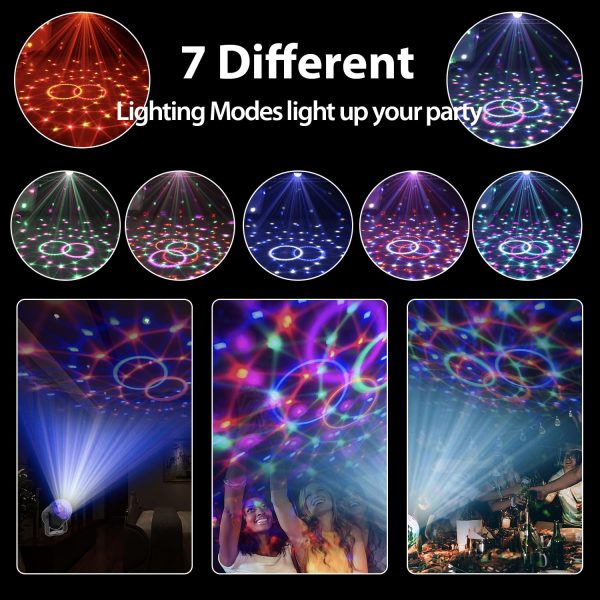 Party Lights, DJ Disco Ball Strobe 7 Colors Sound Activated Stage Light with Remote Control for Karaoke, Kids, Festival Celebration Birthday Xmas Wedding Bar Club - Image 2