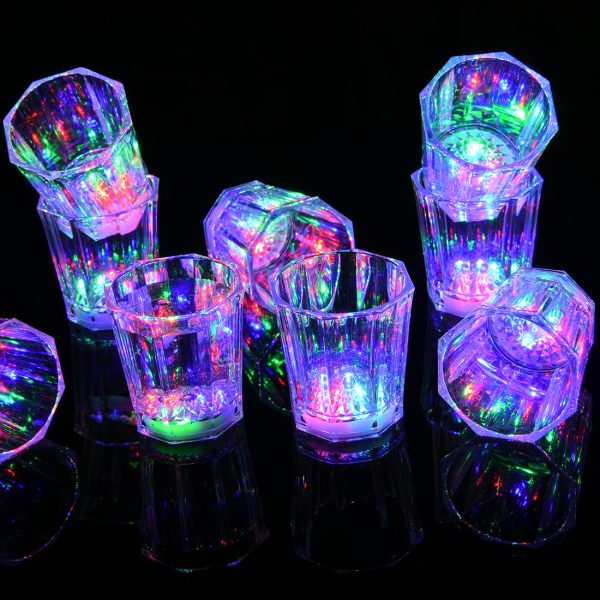 Light Up Shot Glasses Set of 24 Party Favors Adults Shot Cups for Party LED Flash Light Up Drinking Glasses Glow in the Dark Shot Glasses for Birthday Christmas Halloween Weddings Festivals etc - Image 7