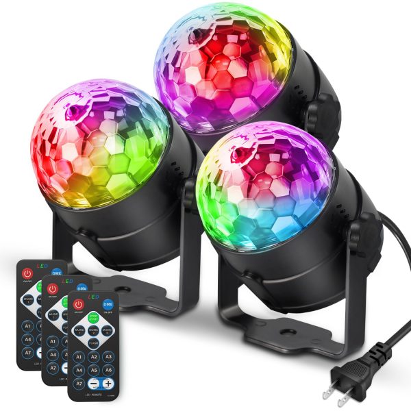 Party Lights, DJ Disco Ball Strobe 7 Colors Sound Activated Stage Light with Remote Control for Karaoke, Kids, Festival Celebration Birthday Xmas Wedding Bar Club