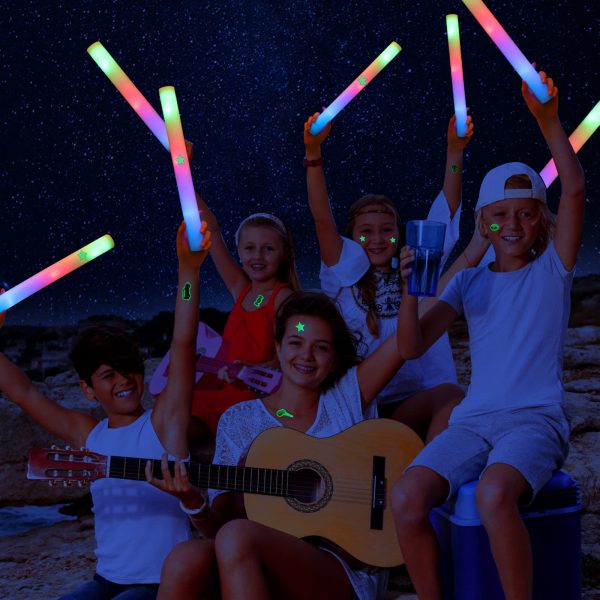 HzHshuaiAst12 PCS Foam Glow Sticks, Bulk Glow Sticks with 3 Modes Colorful Flashing, LED Light Stick Gift, Glow in Dark Party Supplies for Wedding, Raves, Concert, Party, Birthday, Christmas, New Year - Image 6