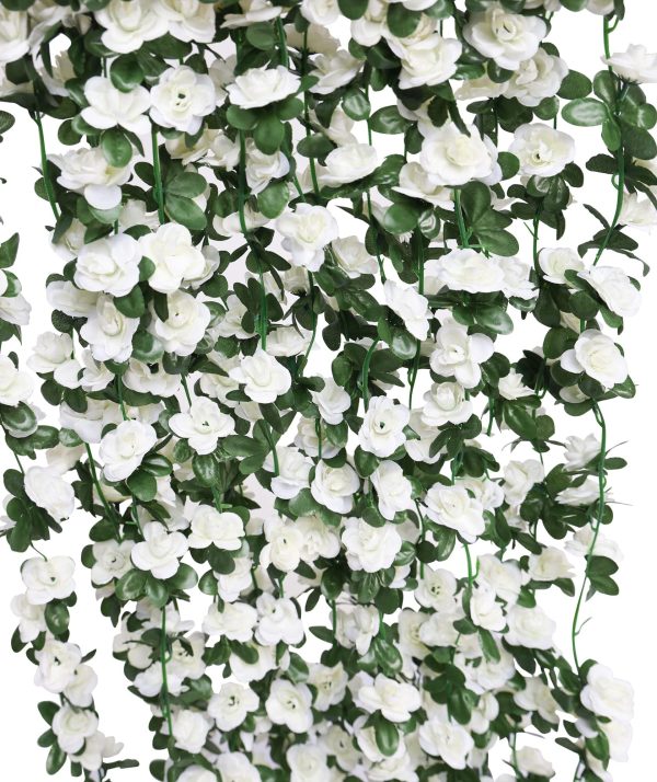 PARTY JOY 5pcs 41Ft Flower Garland Fake Rose Vine Artificial Flowers Hanging Rose Ivy Hanging Baskets Wedding Arch Garden Background Decor (Pink, 5) - Image 39