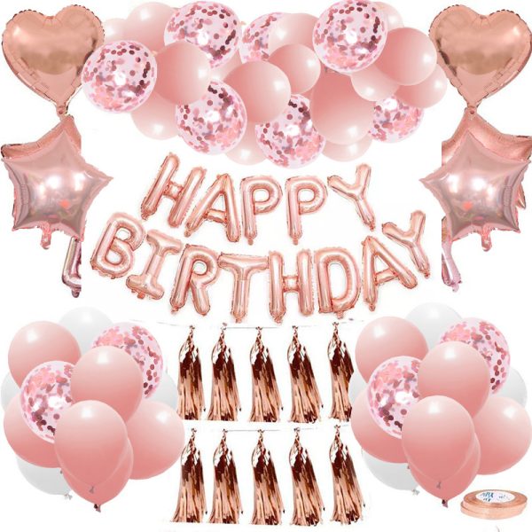 New rose gold birthday suit digital latex theme party festival decoration arrangement aluminum balloon wholesale - Image 9