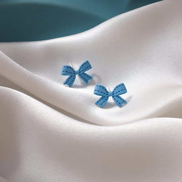 Blue color earrings artistic fresh haze blue flowers geometric all-match earrings ear studs sweet Instafamous ornament women - Image 10