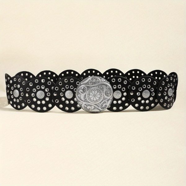 Y2g hot girl belt European and American street retro personalized air hole summer new round hollow metal wide belt - Image 3