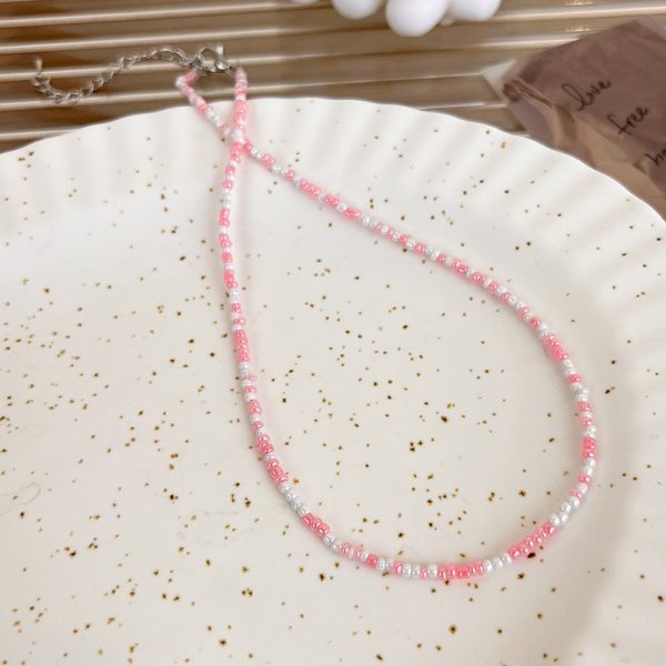 Korean style retro macaron candy color colorful rice-shaped beads stringed beads necklace sweet cute girl Bohemian necklace - Image 5