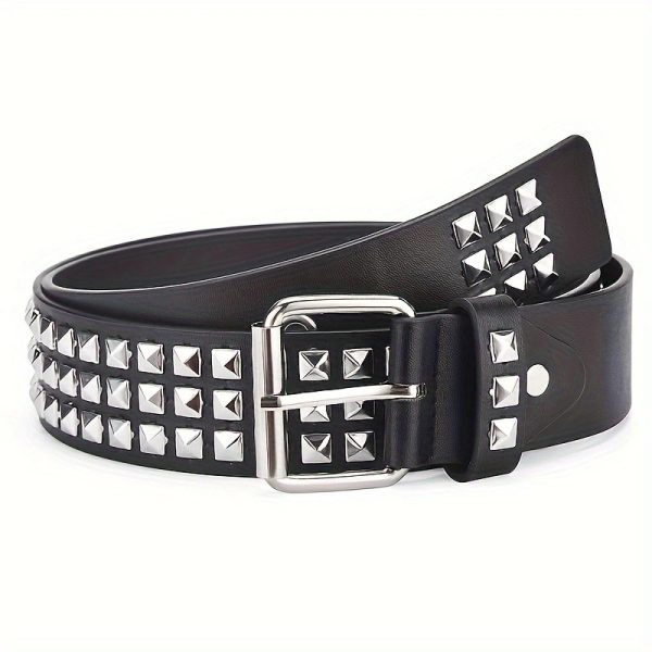 European and American square bead Pyramid Belt punk rock wind y2g Rivet Belt personality belt Millennium hot girl - Image 6