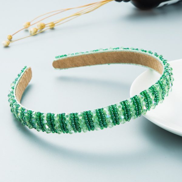 Heming headband European and American hand-woven beads headband female Baroque sponge hair tie Korean simple face wash hair accessories - Image 35