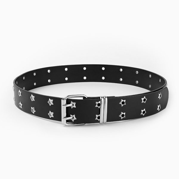 Double Row air hole new rivets punk belt cross-border hot y2g style belt - Image 4