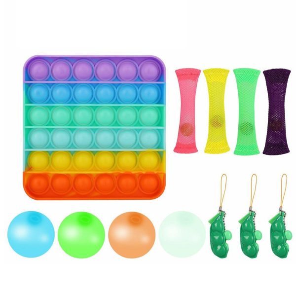 fidget toys pressure reduction toy suit party small gift toy bag Rubik's Cube oil leakage grape ball - Image 8