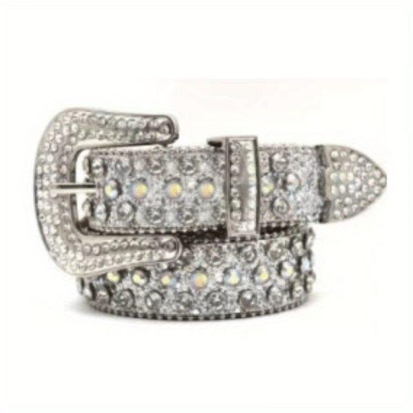 Pin buckle New rhinestone belt women's cross-border fashion edge bead decorative belt punk jeans European and American Belt - Image 6