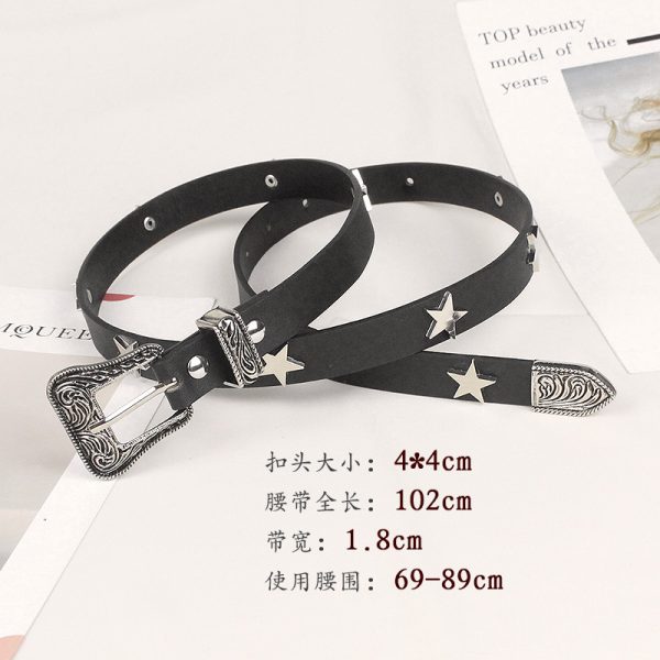 Wholesale European and American temperament Wild Metal thin belt women's punk jeans belt decorative rivets niche pant belt - Image 13