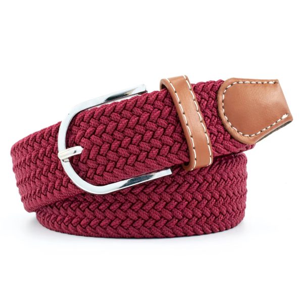 Elastic elastic woven belt cross-border summer non-hole canvas belt simple alloy pin buckle belt wholesale - Image 6