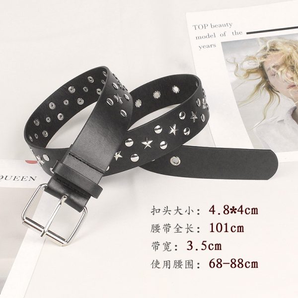 Wholesale European and American temperament Wild Metal thin belt women's punk jeans belt decorative rivets niche pant belt - Image 11