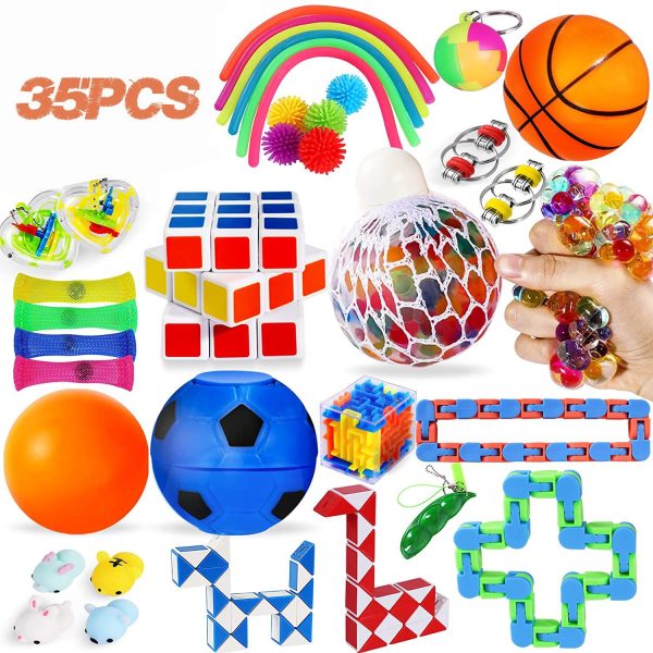 fidget toys pressure reduction toy suit party small gift toy bag Rubik's Cube oil leakage grape ball - Image 5