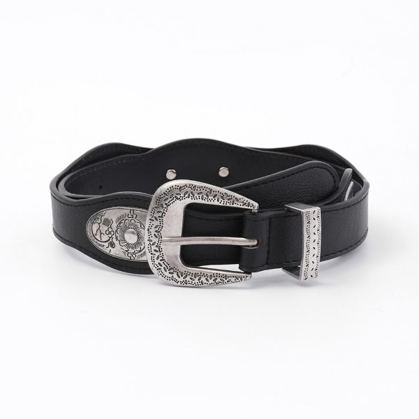 Western Denim vintage belt female hardware accessories belt punk belt cross-border belt manufacturer customization - Image 3