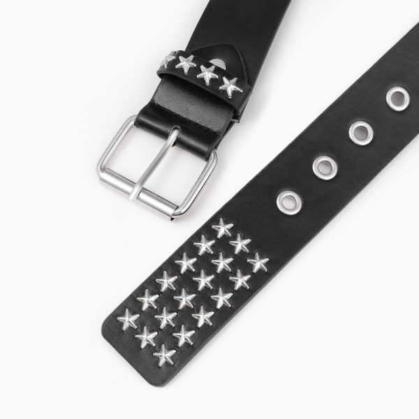 Cross-border new arrival XINGX punk rivet heavy industry retro casual fashion belt men and women dark belt - Image 4