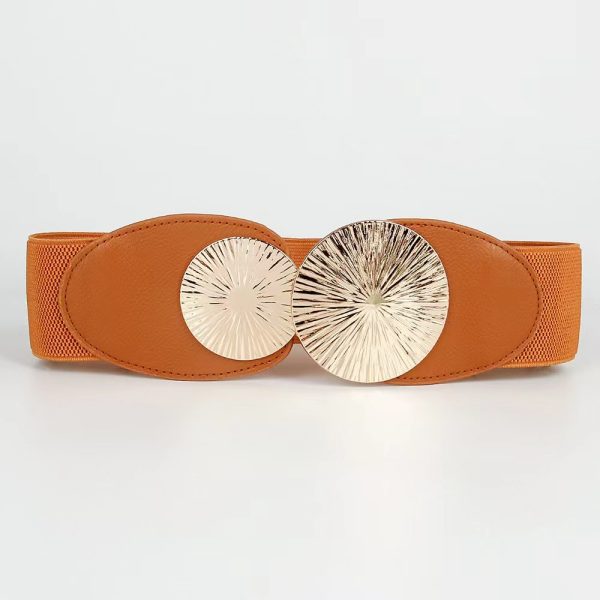 Elastic women's belt woven European and American Foreign trade a pair of buckles wide waist seal overcoat skirt fashion all-matching belt - Image 8