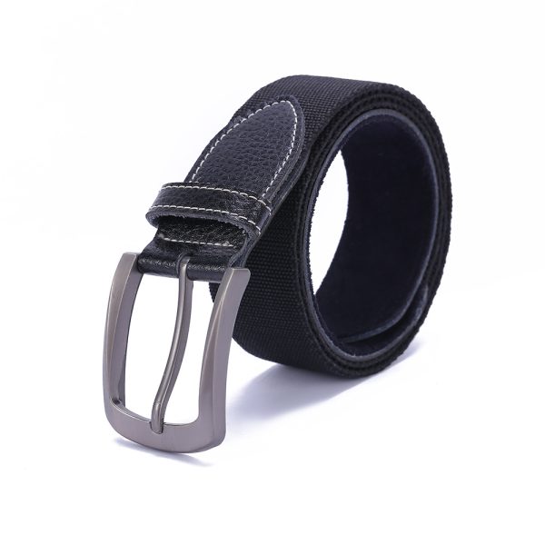 Alloy automatic buckle men's belt two-layer cowhide elastic belt personality men's leather baseball belt