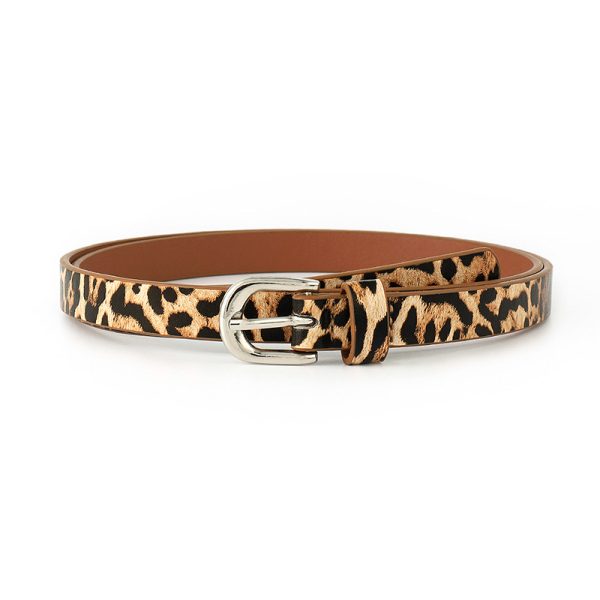 All-match alloy tiger skin leopard print belt sexy men and women Universal belt belt fashion simple ladies automatic buckle belt