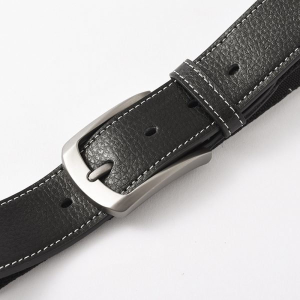 Summer men's weaving stretch belt pin buckle golf leather belt fashion personality all-Match belt wholesale - Image 3