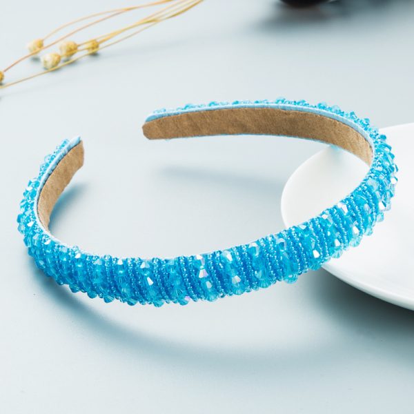 Heming headband European and American hand-woven beads headband female Baroque sponge hair tie Korean simple face wash hair accessories - Image 47