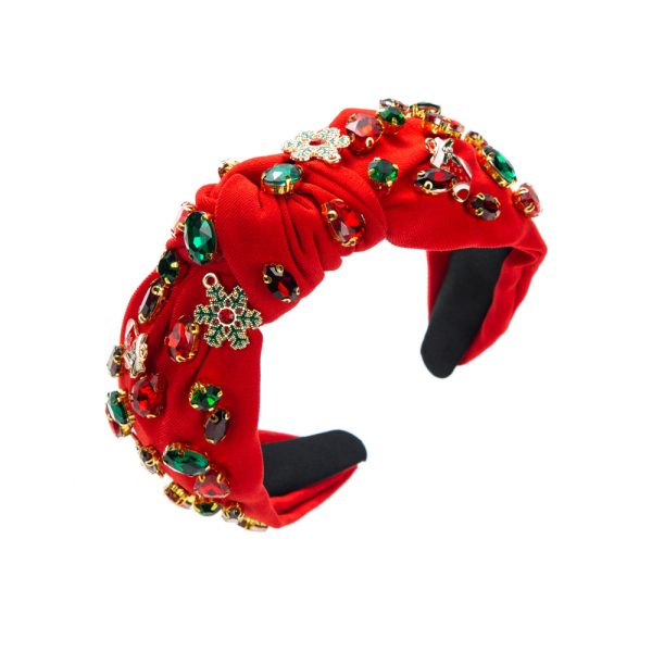 Best seller in Europe and America Christmas headband knot in the middle Christmas tree snowflake accessories headband high quality sewing diamond hair accessories - Image 5