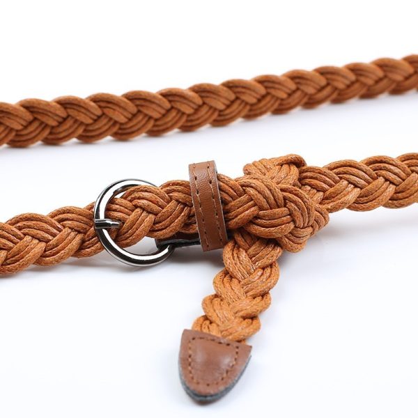 Wholesale women's woven belt Korean style all-match casual pin buckle hemp rope belt with dress decoration pant belt - Image 3