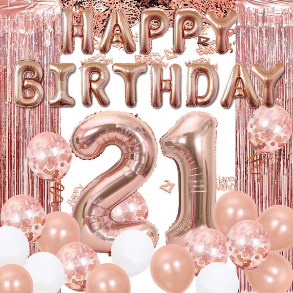 Cross-border 18 21 30 40 years old rain silk sequins paper scrap birthday balloon set adult ceremony party decorations arrangement - Image 2